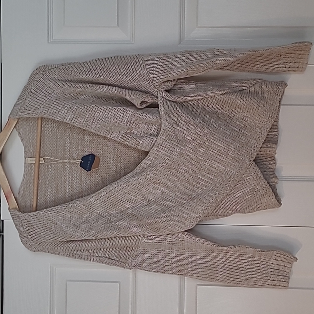 NWT Pinkblush Beige Knit Cross Wrap Sweater